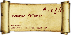 Andorka Ábris névjegykártya